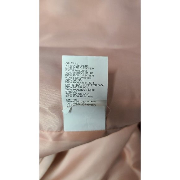 Glamorous Faux Fur Accent Womens Size Small Coat Pink and Red Abstract Quirky - Picture 10 of 11